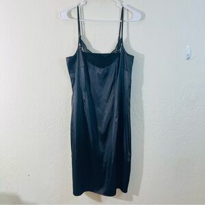 Calvin Klein Satin Chemis Slip Dress Women Size Medium Black